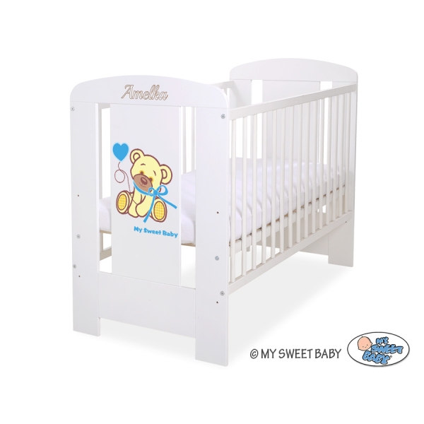 Letto Bebè 120x60cm Bianca Blu Nastro