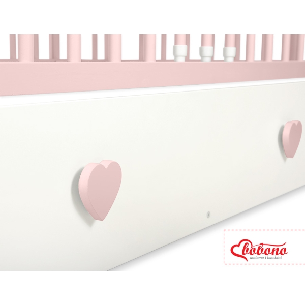 Letto Bebè 120x60cm con Cassetto Maxi Cuori