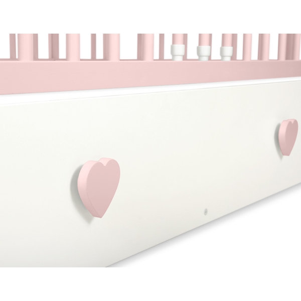 Letto Bebè 120x60cm con Cassetto Maxi Cuori