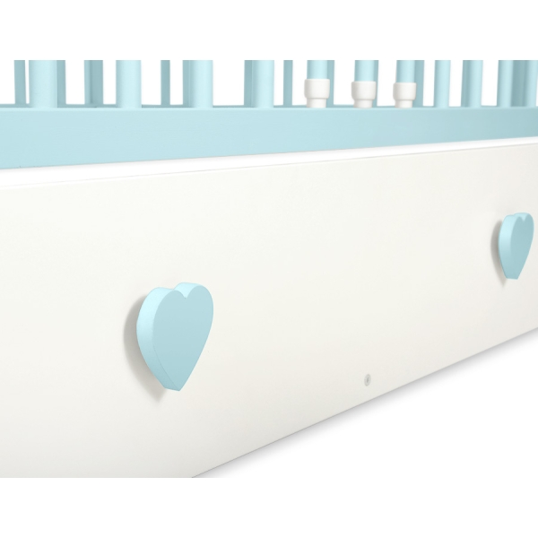 Letto Bebè 120x60cm con Cassetto Maxi Cuori