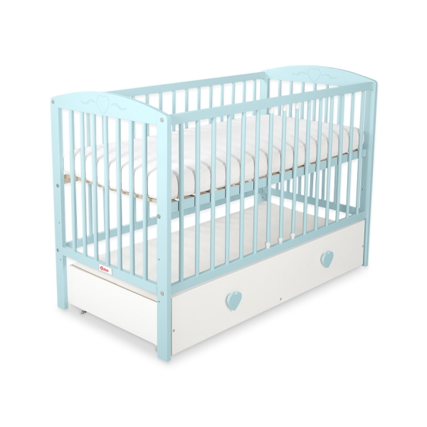 Letto Bebè 120x60cm con Cassetto Maxi Cuori