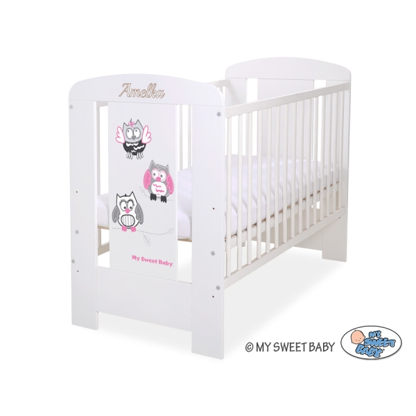 Letto Bebè 120x60cm Marrone Bianca Gufi