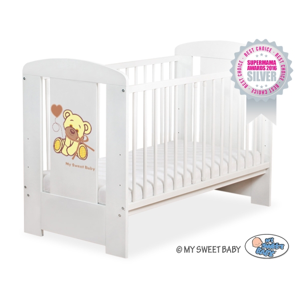 Letto Bebè 120x60cm Marrone Bianca Nastro