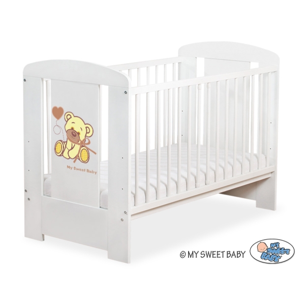 Letto Bebè 120x60cm Marrone Bianca Nastro