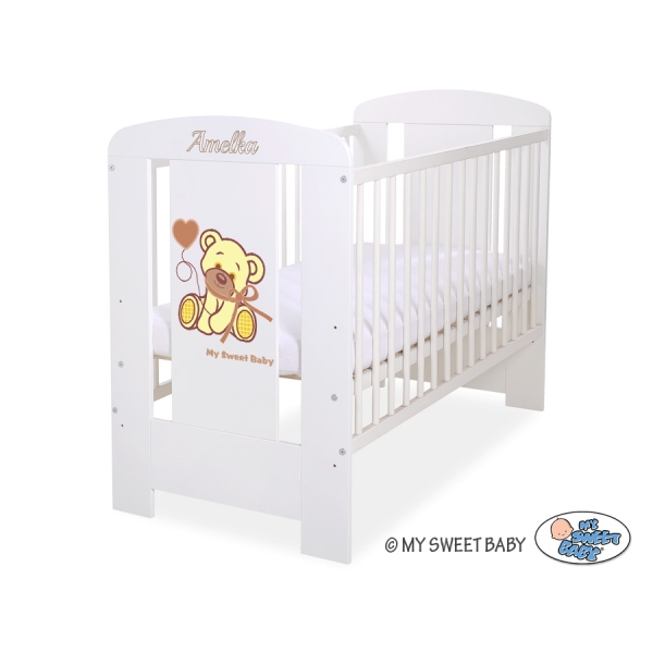 Letto Bebè 120x60cm Marrone Bianca Nastro
