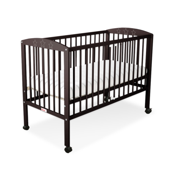 Letto Bebè 120x60cm Marrone Stelle