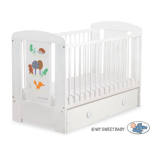 Lettino neonato con Cassetto 120x60cm Maxi Foresta