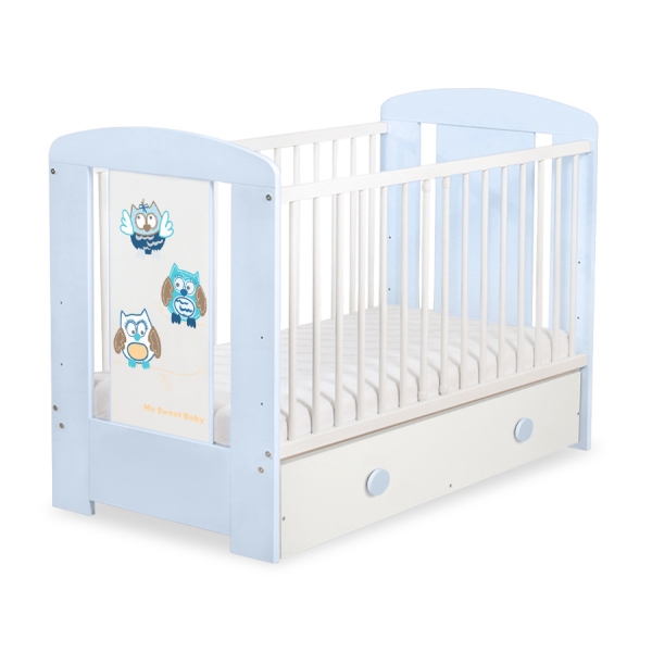 Letto Bebè con Cassetto 120x60cm Maxi Gufi