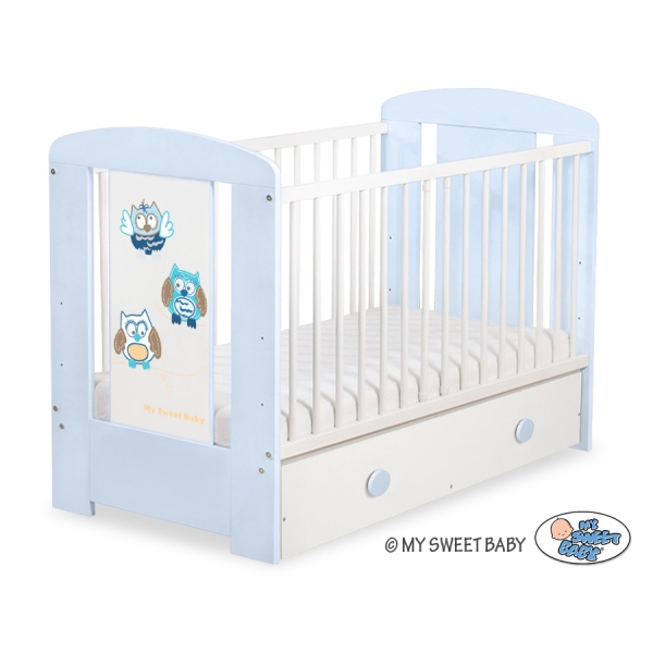 Letto Bebè con Cassetto 120x60cm Maxi Gufi