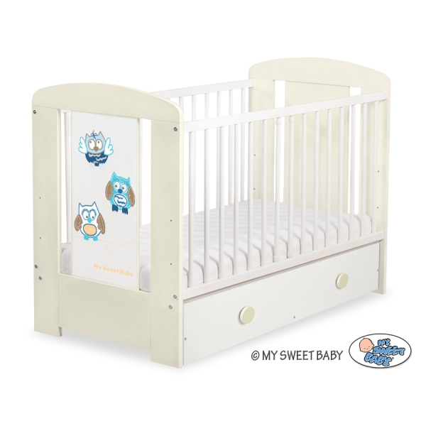 Letto Bebè con Cassetto 120x60cm Maxi Gufi