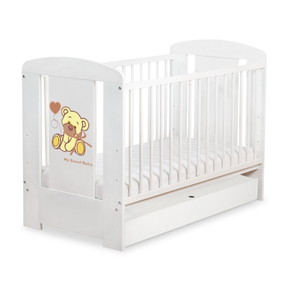 Letto Bebè con Cassetto 120x60cm Standard Creme Nastro