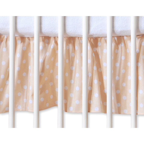 Mantovana Para Lettino e Culla 60x120cm Beige Pois Bianchi Cuori