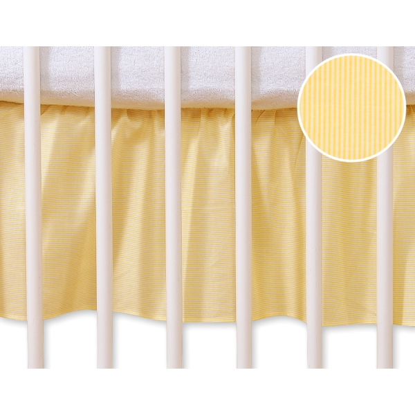 Mantovana Para Lettino e Culla 60x120cm Giallo a Strisce Cuori