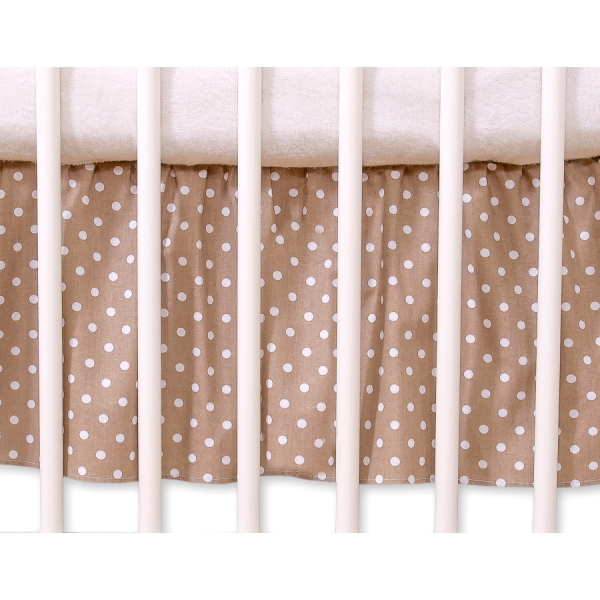 Mantovana Para Lettino e Culla 60x120cm Marrone Pois Bianchi Cuori