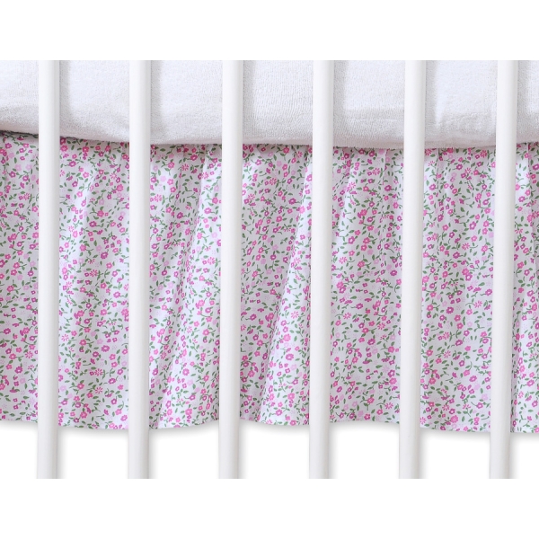 Mantovana Para Lettino e Culla 60x120cm Rosa Fiori Fiori Cuori