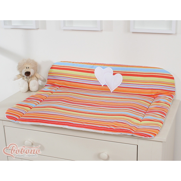 Materassino Soffice Arancio a Strisce Cuori