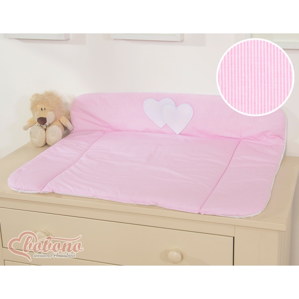Materassino Soffice Rosa a Strisce Cuori