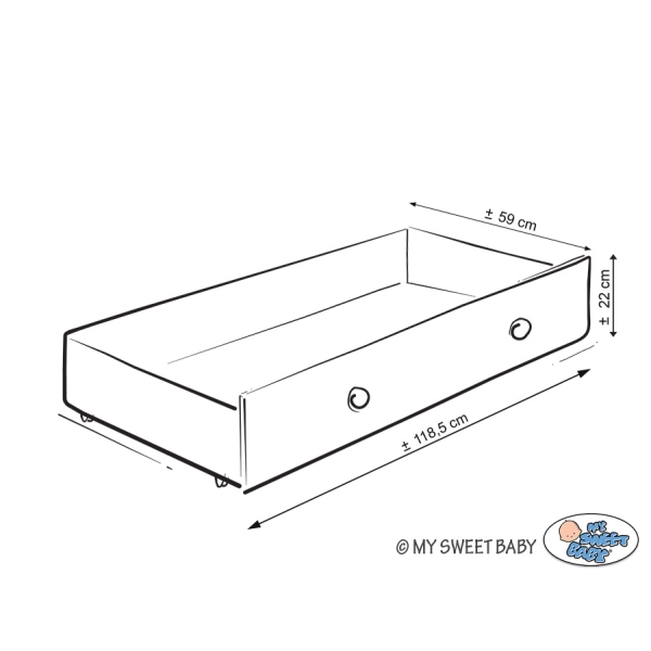 Maxi Cassetto con Coperchio per Lettino 120x60cm Maxi