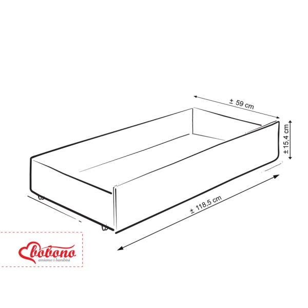 Maxi Cassetto con Coperchio per Lettino 60x120cm Standard