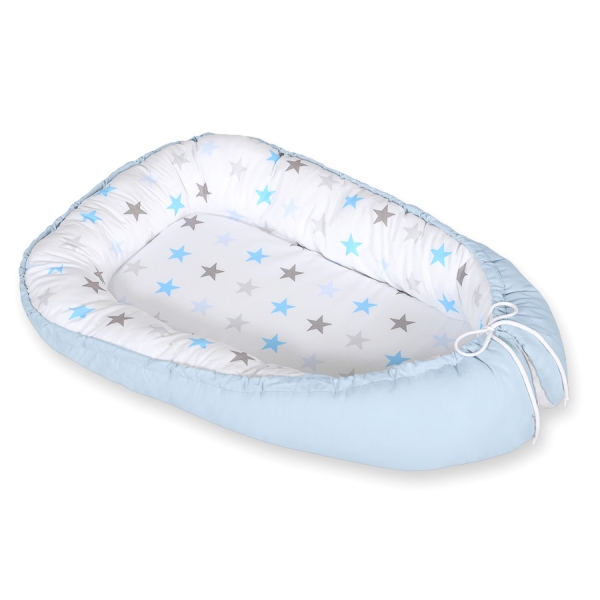 Nido Imbottito Antisoffoco Grigio Blu Stelle