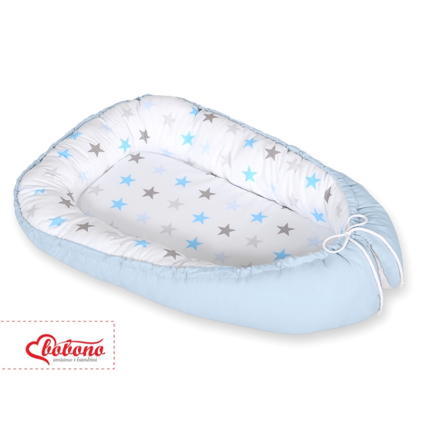 Nido Imbottito Antisoffoco Grigio Blu Stelle