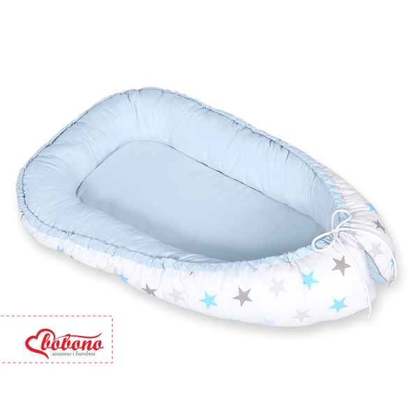 Nido Imbottito Antisoffoco Grigio Blu Stelle