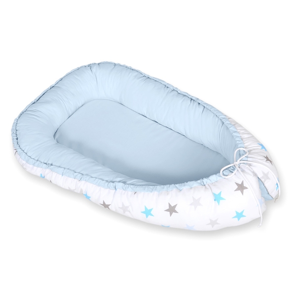 Nido Imbottito Antisoffoco Grigio Blu Stelle