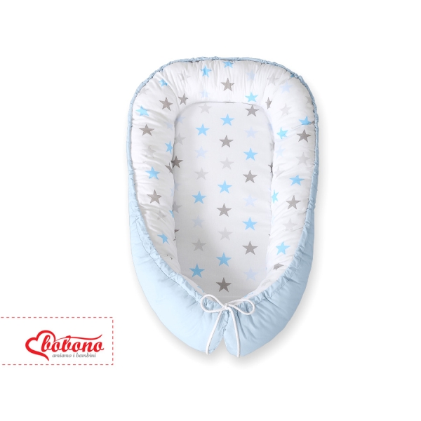 Nido Imbottito Antisoffoco Grigio Blu Stelle
