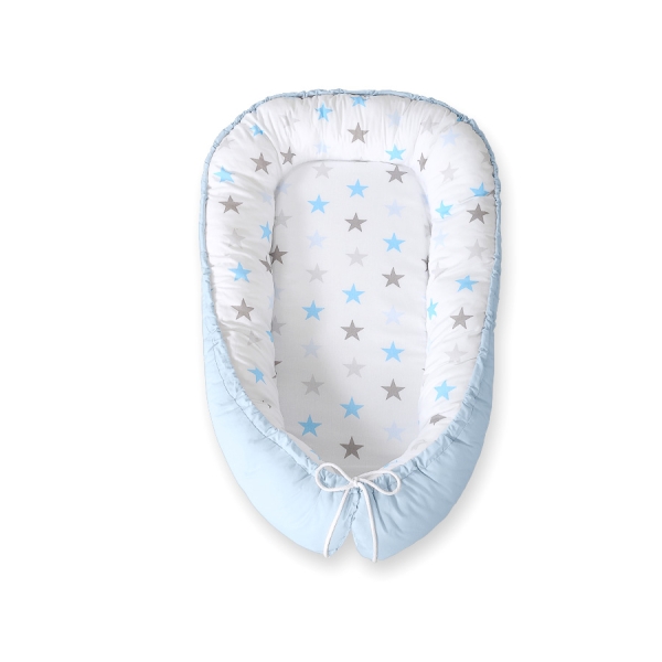 Nido Imbottito Antisoffoco Grigio Blu Stelle