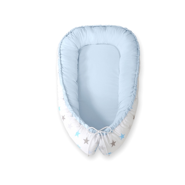 Nido Imbottito Antisoffoco Grigio Blu Stelle