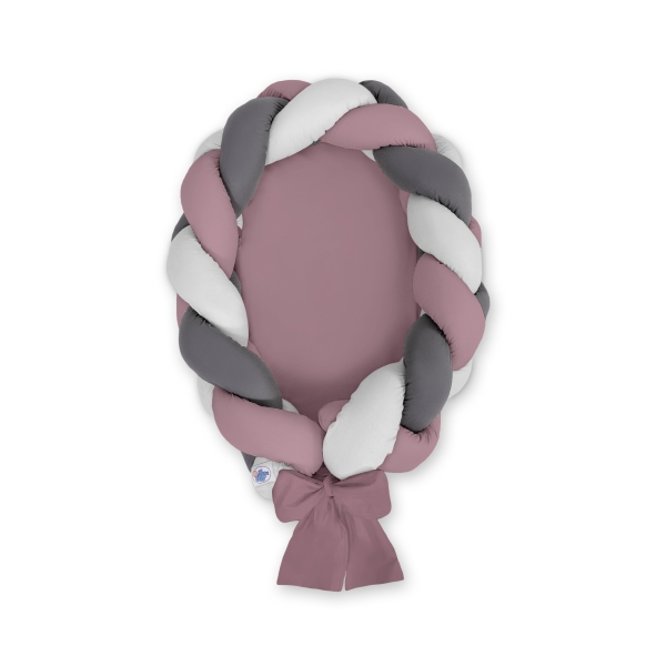 Nido Imbottito con Paracolpi Intrecciato 2 in 1 Grigio Viola Pastello Antracite