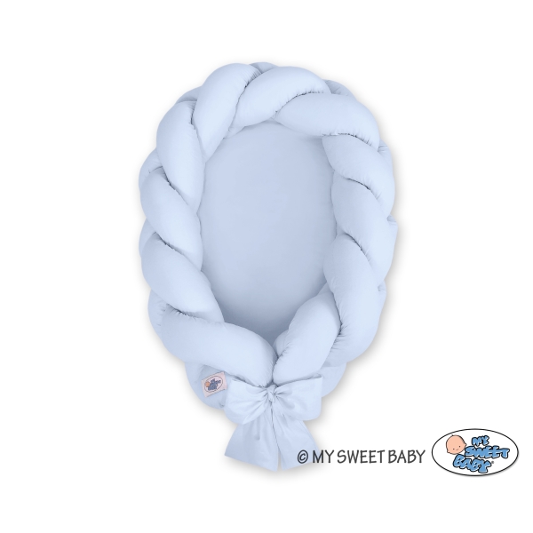 Nido Neonati 2 in 1 Paracolpi Treccia 180cm Blu
