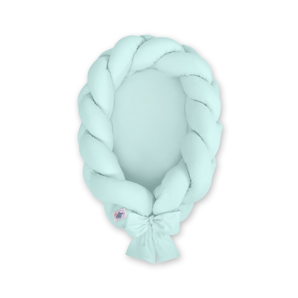 Nido Neonati 2 in 1 Paracolpi Treccia 180cm Menta