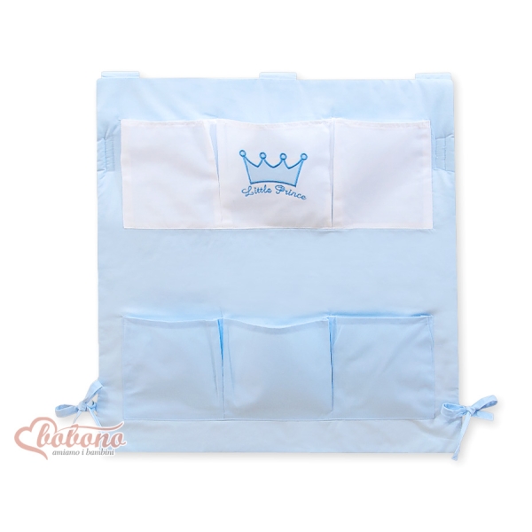Organizer con 6 Tasche per Culla Blu Little Prince/Princess