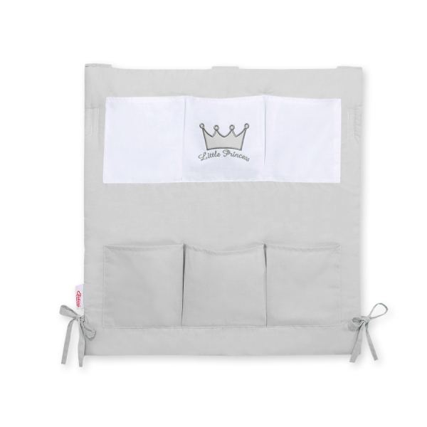 Organizer con 6 Tasche per Culla Grigio Little Prince/Princess