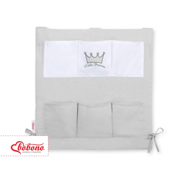 Organizer con 6 Tasche per Culla Grigio Little Prince/Princess