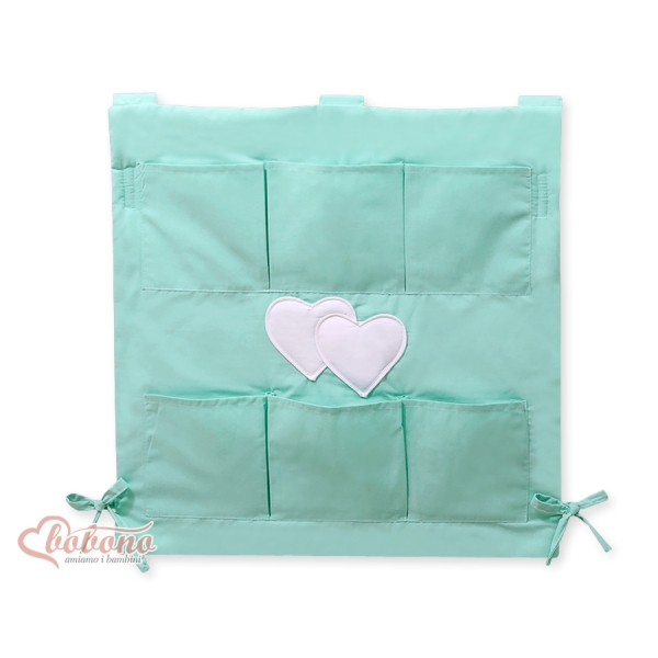Organizer con 6 Tasche per Culla Menta Cuori