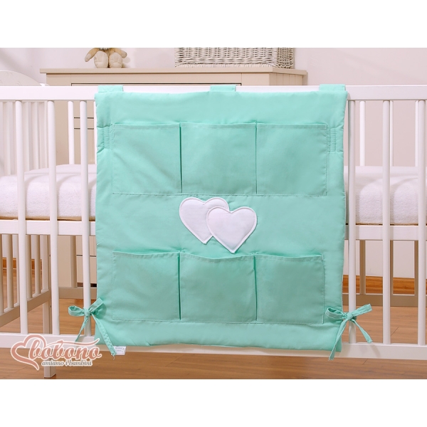 Organizer con 6 Tasche per Culla Menta Cuori