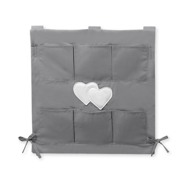 Organizer con 6 Tasche per Lettino Antracite Cuori