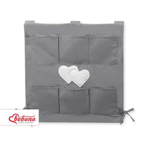 Organizer con 6 Tasche per Lettino Antracite Cuori