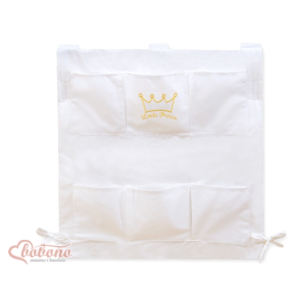Organizer con 6 Tasche per Lettino Bianca Little Prince/Princess