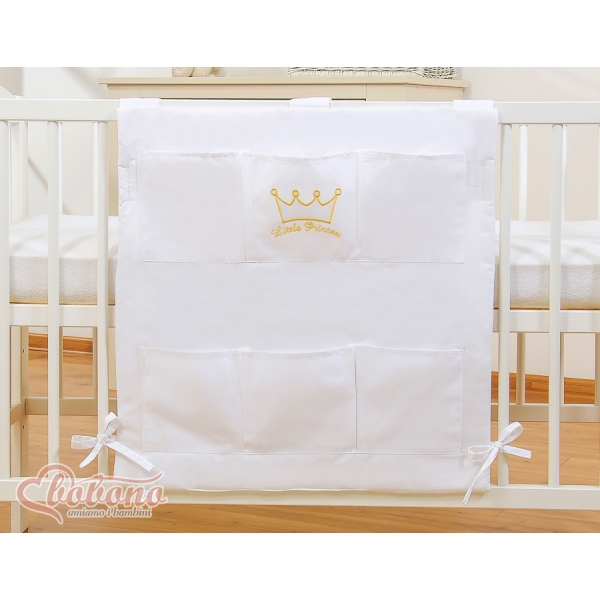Organizer con 6 Tasche per Lettino Bianca Little Prince/Princess