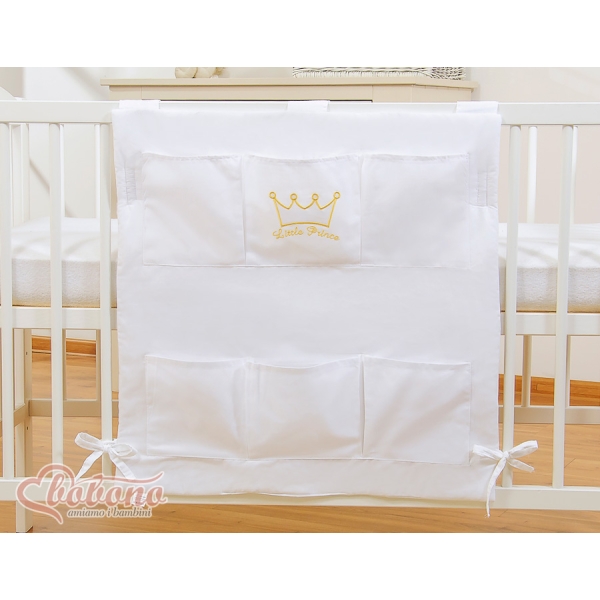 Organizer con 6 Tasche per Lettino Bianca Little Prince/Princess