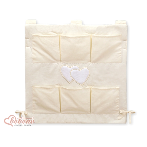 Organizer con 6 Tasche per Lettino Creme Cuori