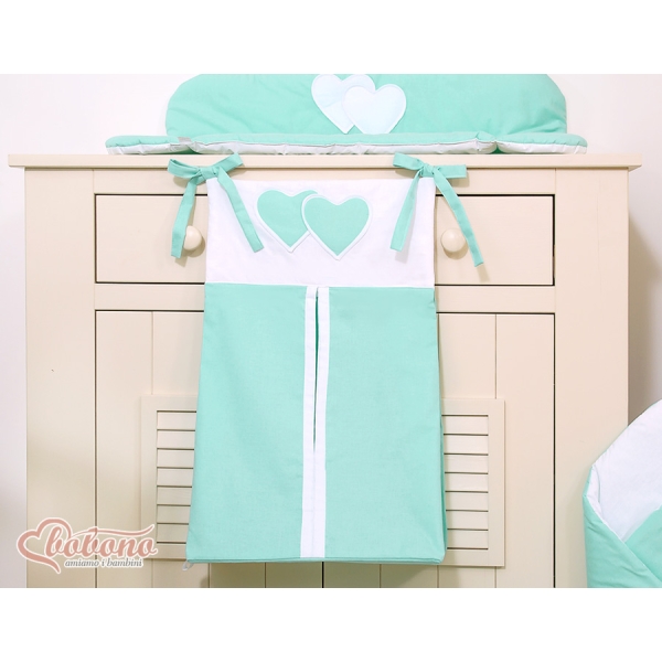 Organizer Pannolini per Lettino Menta Cuori
