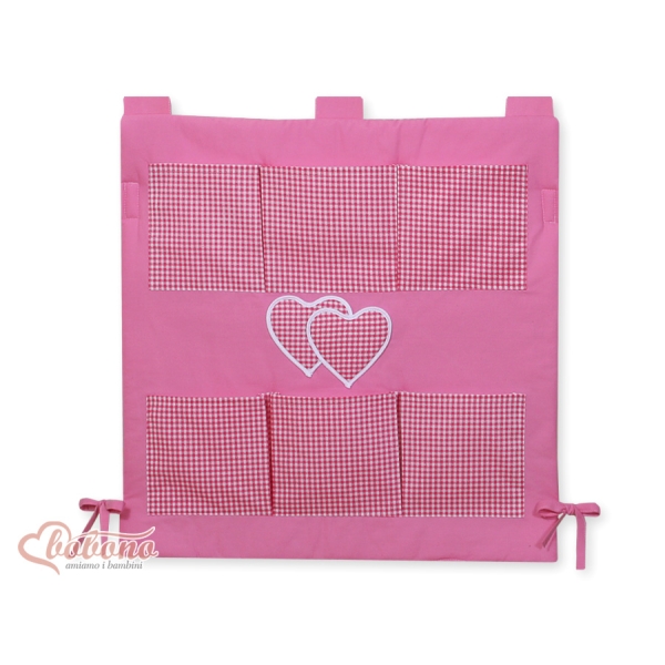 Organizer per Cameretta Dei Bambini Rosa a Scacchi Cuori