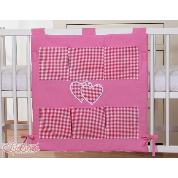 Organizer per Cameretta Dei Bambini Rosa a Scacchi Cuori