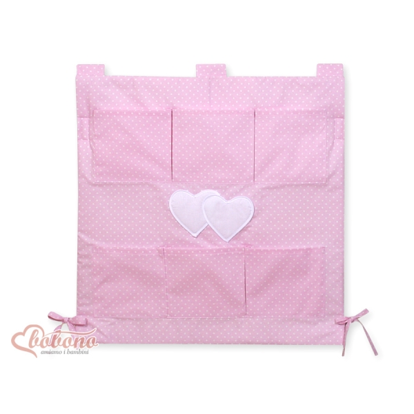 Organizer per Cameretta Dei Bambini Rosa Pois Bianchi Cuori