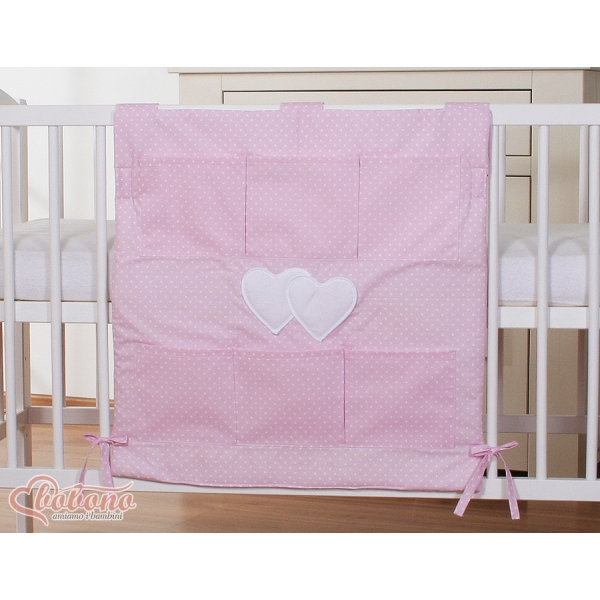 Organizer per Cameretta Dei Bambini Rosa Pois Bianchi Cuori