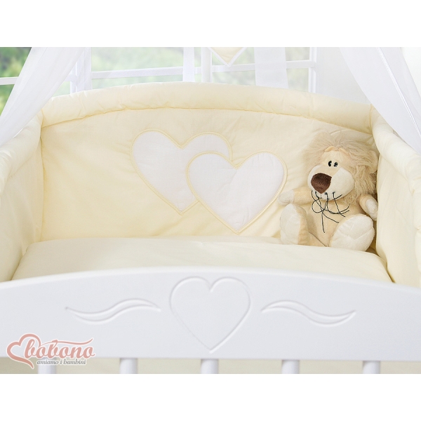 Paracolpi Imbottito Lettino Creme Cuori
